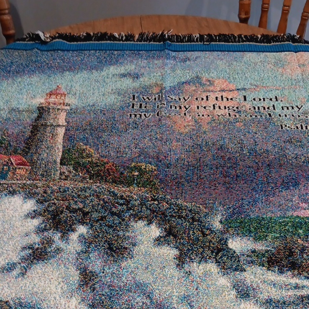 Scenic Lighthouse Tapestry Blanket